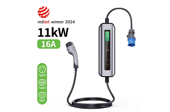 New Design 32A 7.4KW Type 2 EVSE Controller with Blue Cee