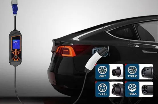 7kW Level2 Portable Ev charger 40A Adjustable Current Tesla Portable Electric vehicle charger